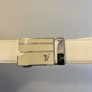Modern White Leather Belt